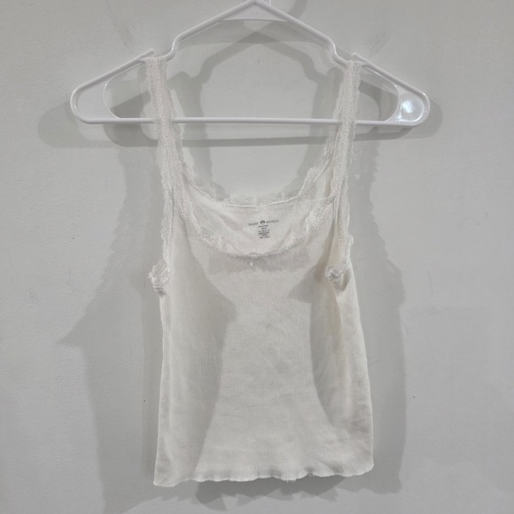 Brandy Melville Tops - Y2K Brandy Melville Womens Lace Trim Tank Top Size Xs White Fairy Coquette